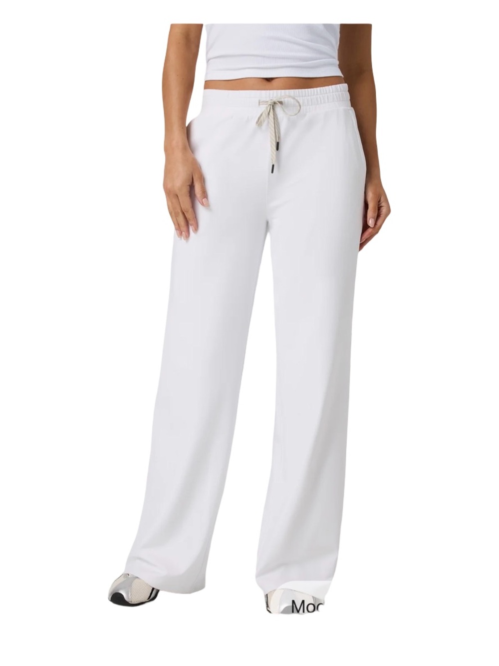 Vuori White Wide-Leg Drawstring Lounge Pants